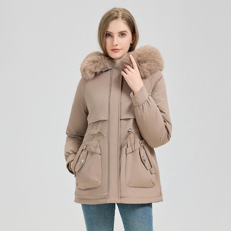 The new pie overcomes the trend of cotton-padded women's long simple cotton-padded loose coats