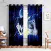 Animal Theme Decorative Curtains, Wolf, Starry Sky, Fantasy Pattern, Bedroom, Kitchen, Study, Living Room, Customized