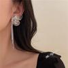 Exaggerated Rhinestone Long Tassel Earrings Trendy Metal Butterfly Wings Personalized Hanging Earrings Girl Unique Party Jewelry