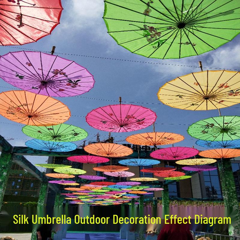 Silk Cloth Dance and Craft Umbrella - Ancient Style Ceiling Decoration & Fashion Show Accessory.