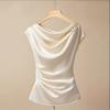 Silk Blouse For Women Summer Elegant Style With Loose Fit And Crew Neck