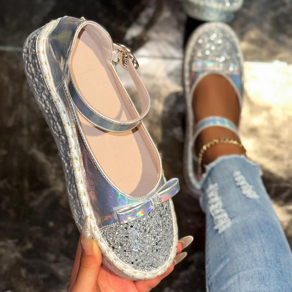 Mode Mädchen Damen Sneaker Frühling 2025 Neue Mode Bequeme Partyschuhe Damen Leder Pailletten Sommer Sneaker Damen Zapatos De Mujer