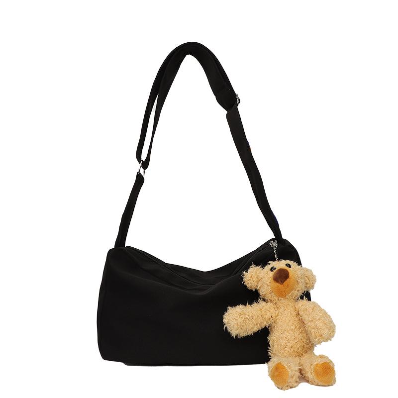 Teddy Dog Plush Crossbody Bag - Multi-color Nylon Pendant for Girls