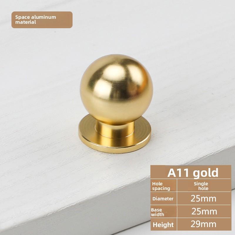 Simple Knurled Cabinet Drawer Knob Round Gold Door Handle Portable Single Hole Design Furniture Accessories for Home