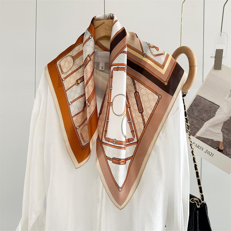 Luxury 12mm Silk Scarf Horse Harness Print Design for Women's Fashionable Spring Summer Ensemble  Hand Bags for Women  NEW