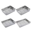 Stainless Steel Roasting Baking Pan And Wire Rack Set For Uniform Cooking Durable Rusts Resistant Easy To Clean Surfaces