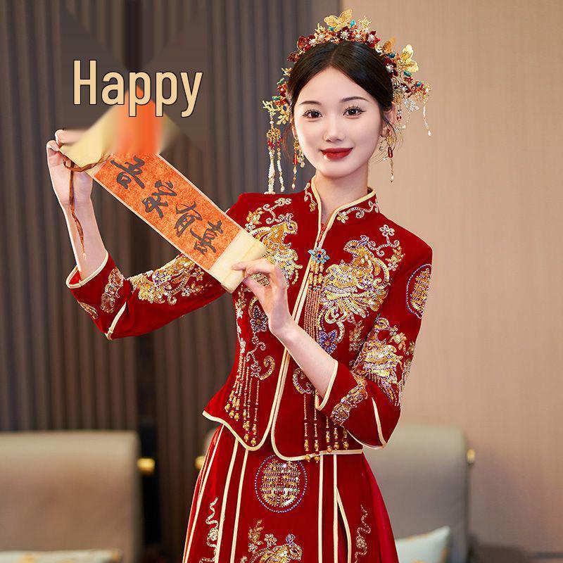 Huachuxi Herbst/Winter 2025 Xiuhe Brautkleid: Kleines Hochzeits- und Toast-Outfit