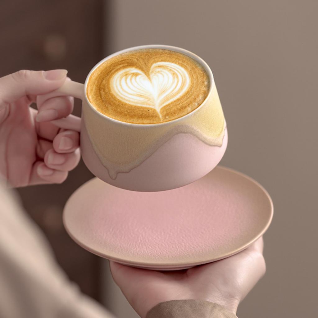 European and American creative American coffee cup set, latte coffee ceramic cup, mug practical gift souvenir