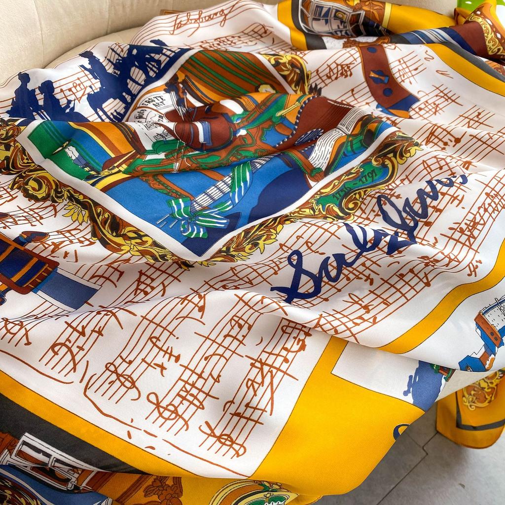 High-quality Luxurious Silk Scarves Headband Scarfs Neck Scarf For Women Chain Silk Scarf Women's Decorative Shawl