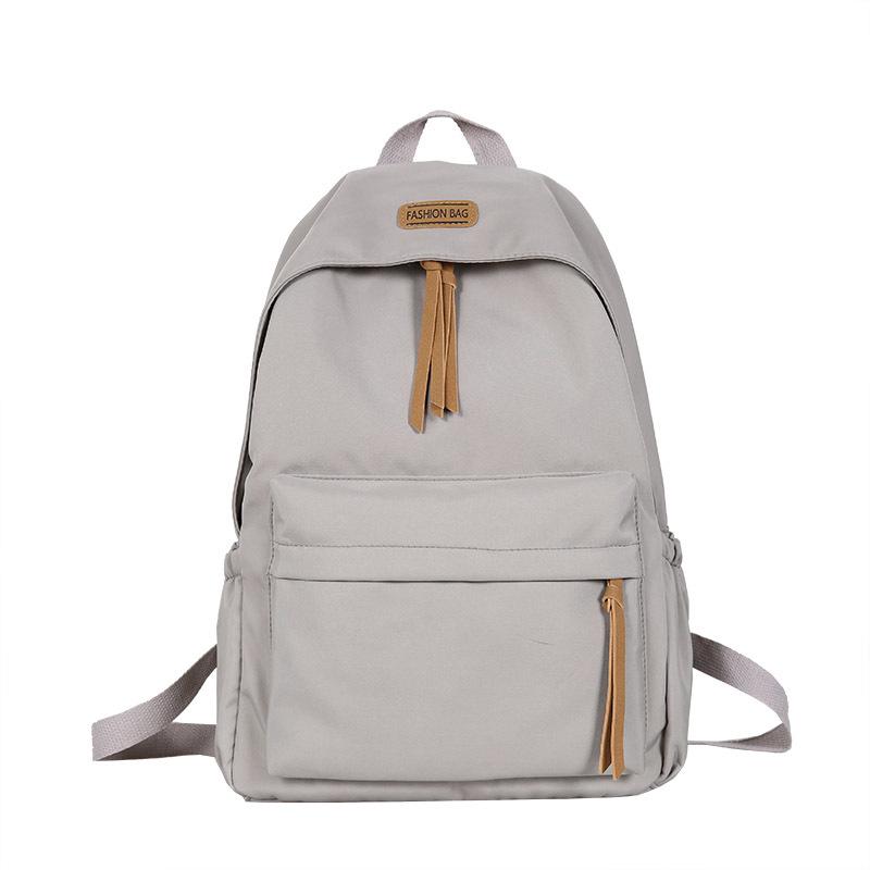 Korean Style Large Capacity Backpack for Students, Simple and Fashionable, Plain Color Schoolbag