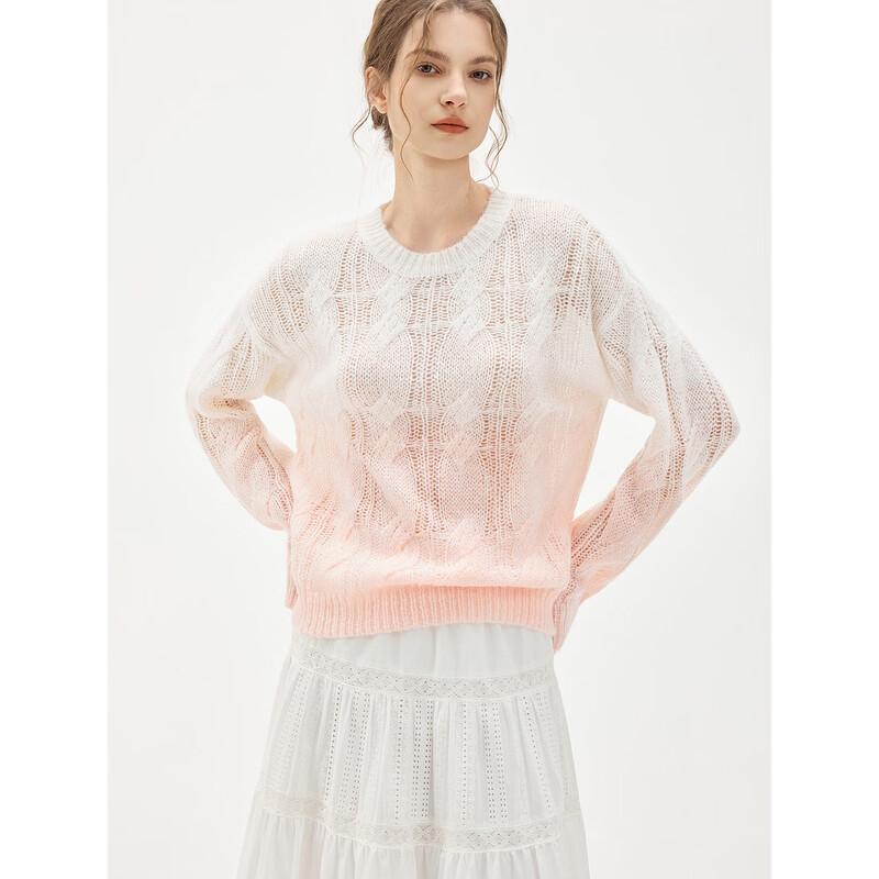 ELLE French Mohair Wool Blend Gradient Sweater S