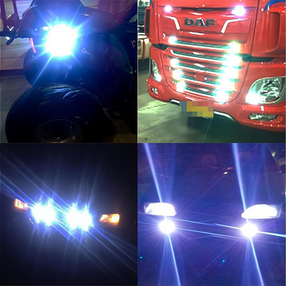 4pcs Auto DRL12V Led Eagle Eye Silver Shell Bulb DayTime Running Turn Signal Lights 18mm Backup Reversing Parking Lamp Fog Light