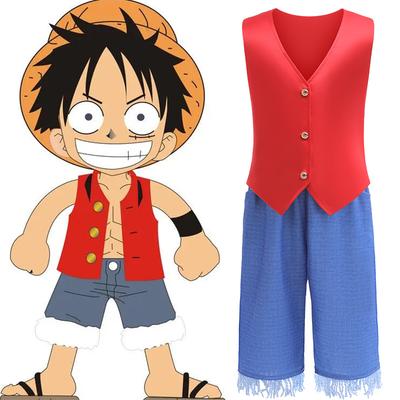 Cosplay Film One Piece Luffy Stejný Chlapec Dvoudílný Halloween Cosplay Dvou dílná Sada