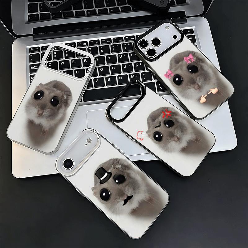 Funny Sad Hamster Meme Shockproof Phone Case for iPhone 17 Air 16 16E 15 Pro Max 14 Plus 13 Mini 12 Back Cover Anti Fall Fundas
