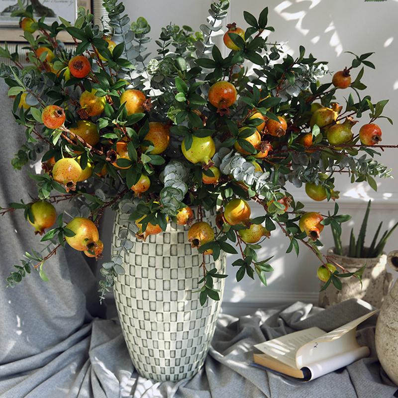 Künstlicher Obst-Granatapfel-Zweig, 86 cm, für Garten, Küche, Wandbehang, Hochzeit, Party, Fotografie, Requisiten, Dekoration