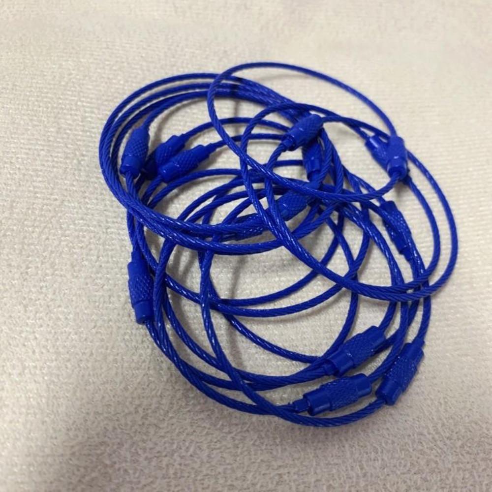 20PCS color paint wire rope 25 colors manufacturer wholesale key ring chain DIY tag cartoon key lanyard accessories