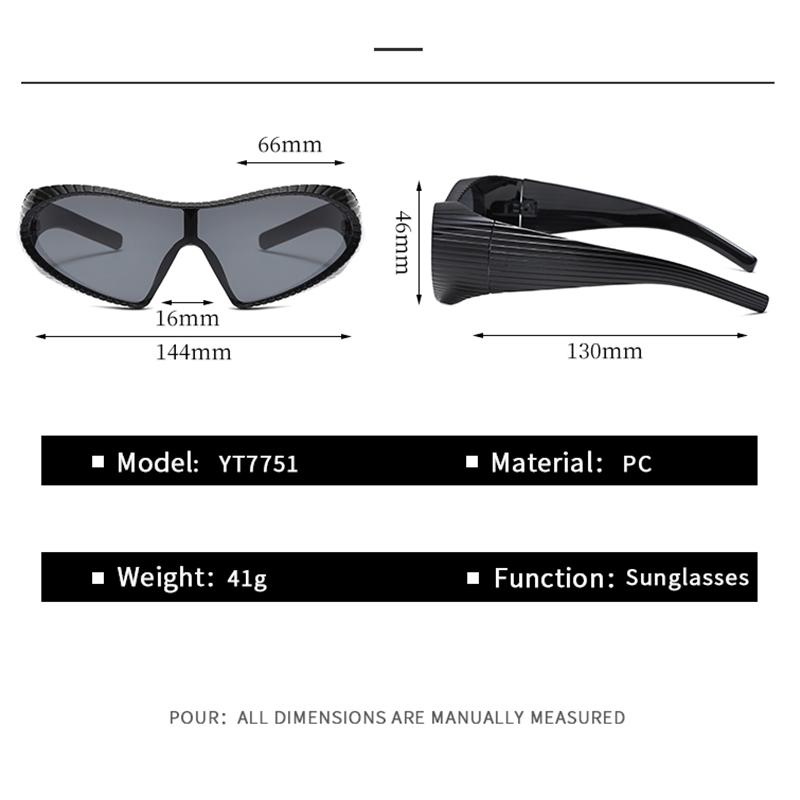 Xiaomi 2025 New Fashion Personality Y2k Trendy Sunglasses For Men And Women Futuristic Large Frame One-piece Protective Glasses 7751