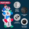 JOYFY 6 FT Christmas Inflatable Decoration Stacked Snowman with Build-in LEDs Inflatables for Xmas Party Home Christmas Décor
