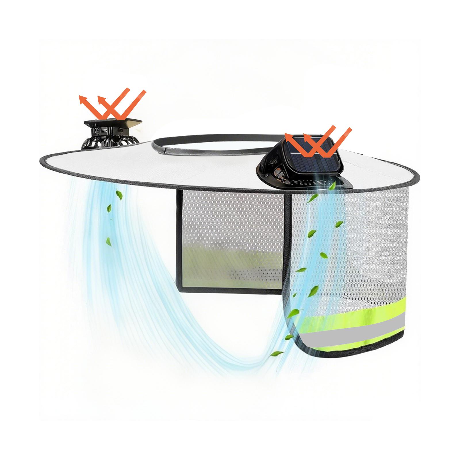 

Солнцезащитная каска, Полная защитная каска, Солнцезащитный козырек с солнечным вентилятором One Size белый