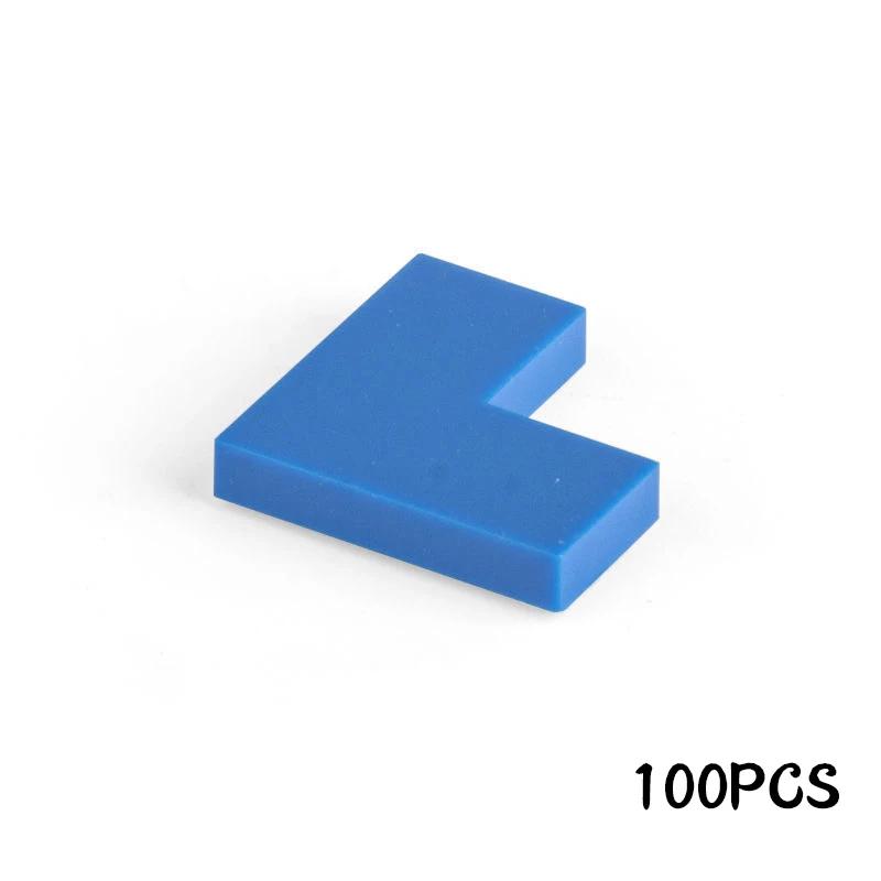 100Pcs MOC Smooth Blocks Assembles Particles 14719 Flat Tile 1+2 Corner Construction Bricks Learning Works With Brand Leduo Playthings