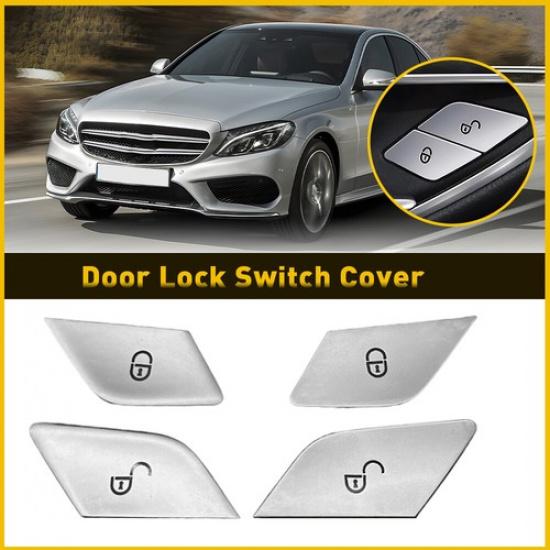 

4pcs Door Lock Switch Button Cover Trim For Mercedes Benz W205 W213 W222 X253
