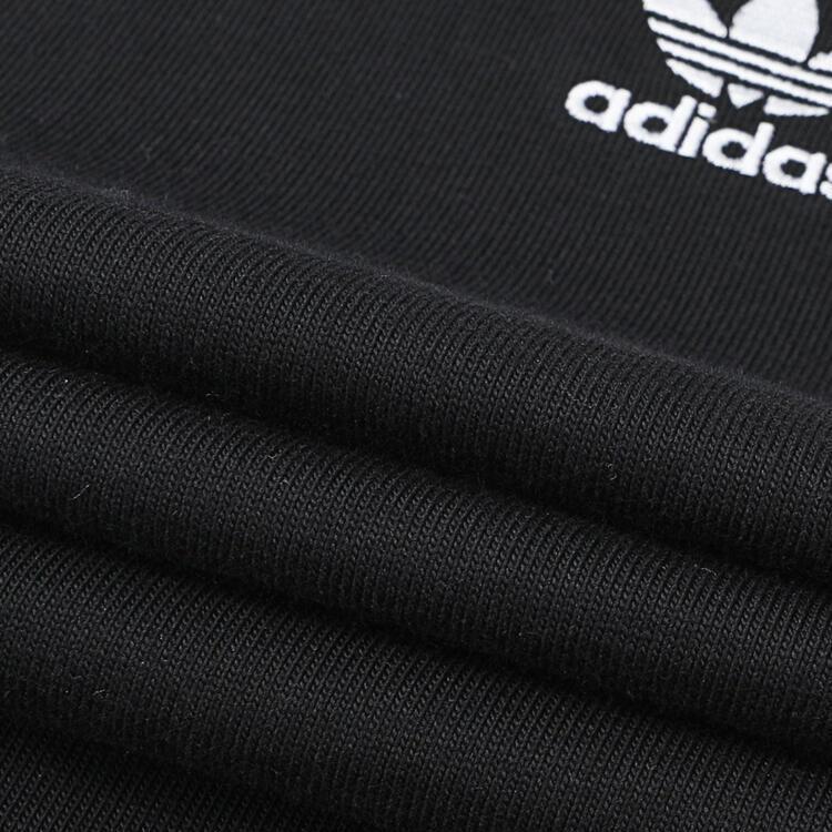 Adidas Originals Embroidered Logo Color Block Striped Comfort Crew Neck T-Shirt Women Tops Black JC8703