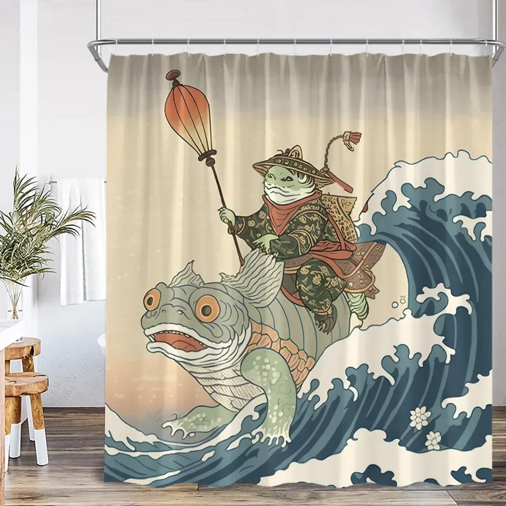 Japanese Style Shower Curtain Koi Cherry Blossom Bathroom Decorations Vintage Bathroom Bathtub Shower Curtain