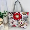 Women's Shoulder Bag Printing Pattern Small Canvas Shopping Bag Handbag Casual Bucket Female Outdoor Pocket