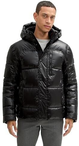 Winter Jacket Tom Tailor Puffer Winter Jacket With Detachable Hood (1044772) Glossy Black