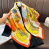 Model Of Imitation Silk Women Carriage Pattern Fashionable Large Square Scarf With Multifunctional Headscarf