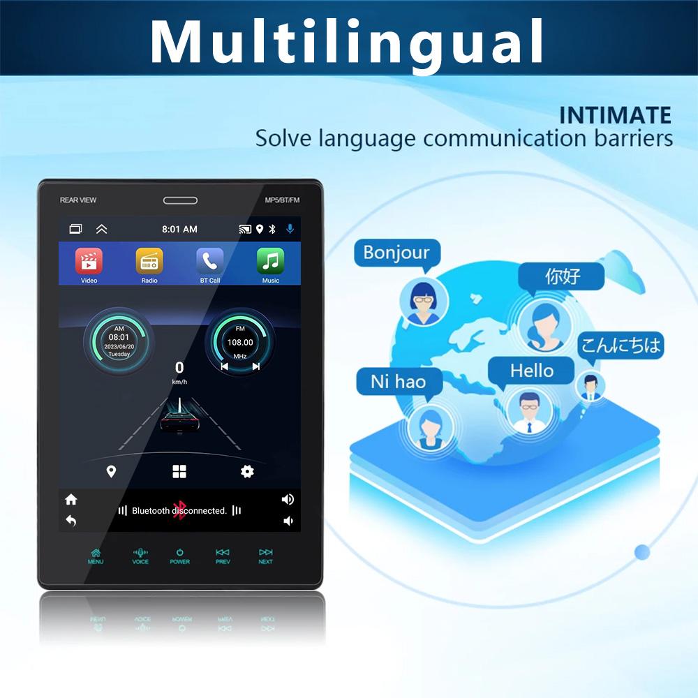 1Din GPS Samochodowe radio stereo 9,5-calowy ekran Samochodowy odtwarzacz MP5 z Bluetooth WIFI GPS Odbiornik radiowy FM Obsługa tylnej kamery