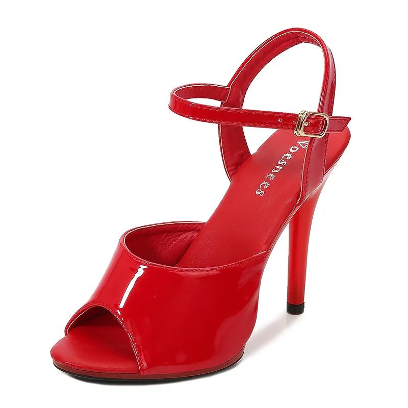 Fashion Designer female sandals sexy super high heels 11CM high night club transparent sandals sexy shoes large shoes