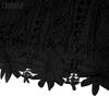 ZANZEA Women Casual Round Neck Short Sleeve Lace Ctochet Patchwork Dress