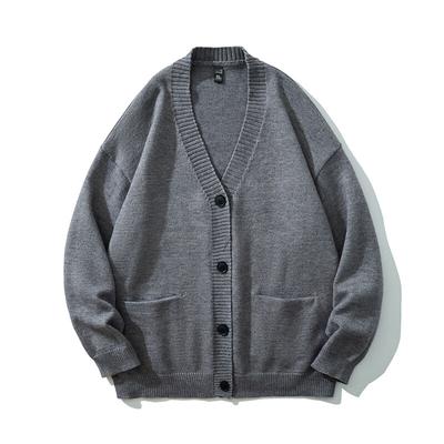 2025 Autumn Men Casual V-Neck Cardigan Men Solid Color Button Sweatercoat Male Knitted Warm Sweater Cardigan Male Loose Coats