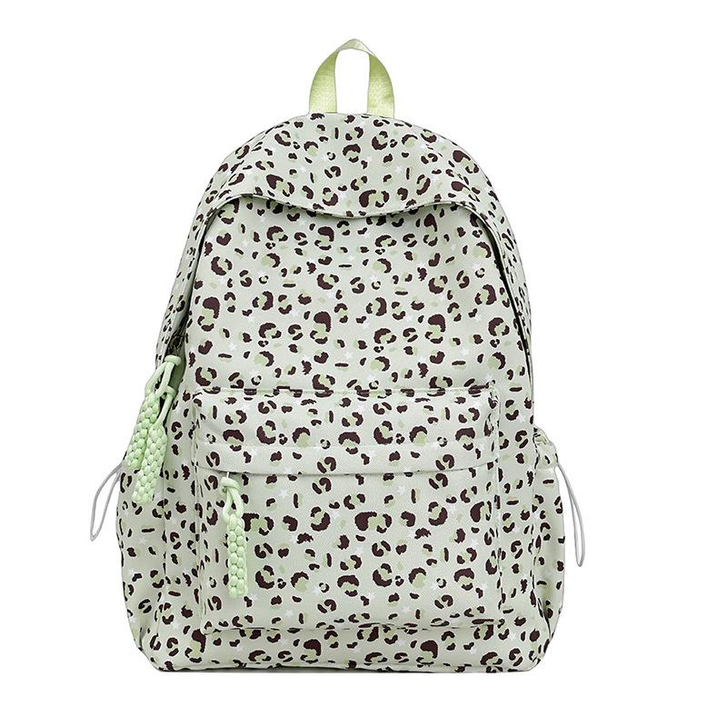 Schoolbag commuter travel backpack new leopard print schoolbag American college student Korean version cute large capacity niche backpack