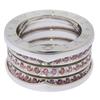 BVLGARI B-Zero1 Ring Be zero one 4 bands pink K18 white gold/garnet #3.9(US Size) 12.6g Women Used