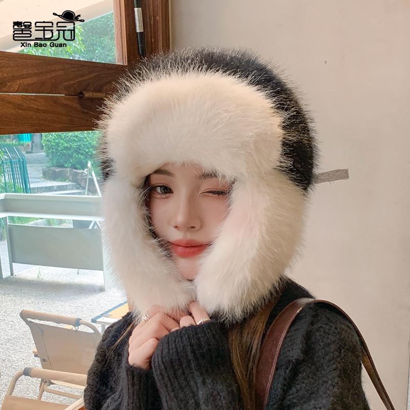 Winter New Fleece Thickened Outdoor Cold Hat Children's Advanced Sense Plush Warm Ear Protector Pullover Hat