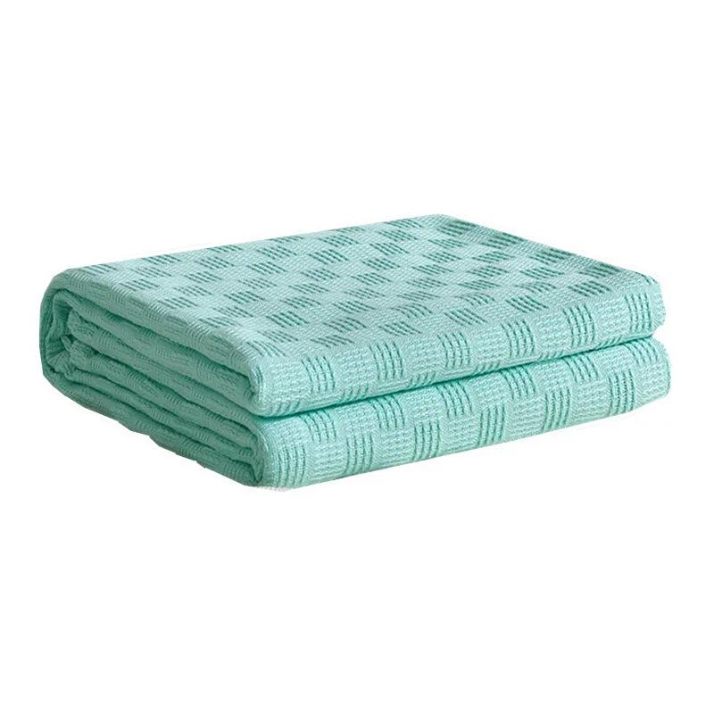 Soft Cozy 100% Cotton Throw Blanket Wide 150*200cm Plain Knitted Sofa Bed Cover Bedspreads Home Decor Thin Blanket