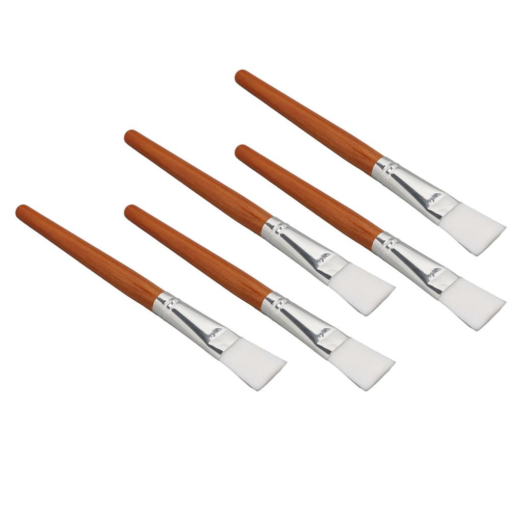 5pcs Wooden Handle Facial Mask Brush Professional Beauty Salon DIY Soft Hair Facial Mask Applicator