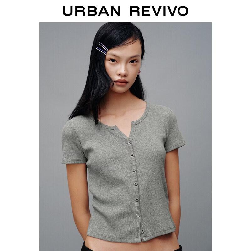 UR2026 Women's Casual Textured Slim T-shirt