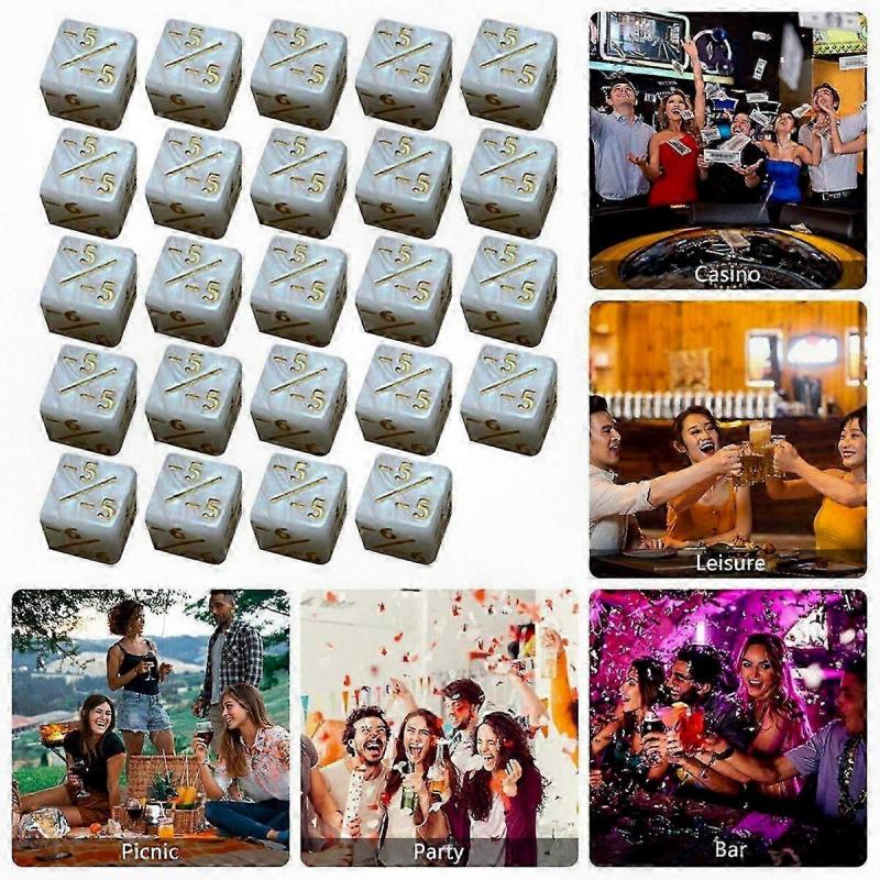 24 ks Akrylové kostky pro deskové a karetní hry, Vzdělávací hračky pro děti, Bílé počítací kostky se symboly +/-