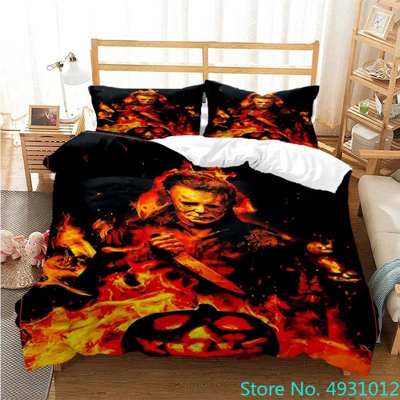 Halloween Michael Myers 3D Printed Bedding Set Duvet Cover Pillowcases Comforter Bedding Set Bedclothes Baby Kids Child Gift