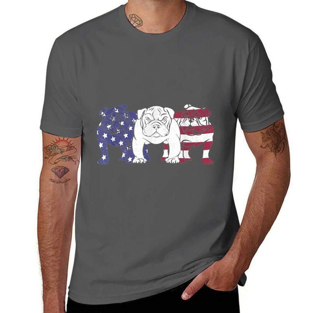 Unique English Bulldog Dog American Flag s Gifts TShirt Moisture Wicking Athletic TShirt