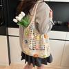 Hollow Solid Flowers Shoulder Bag Fabric Lace Women's Bags High Quality Versatile High Quality New Soft Women's Handbags