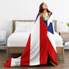 Puerto Rican Flag Blanket  Super Warm Fluffy Plush Throw Blanket For Bedroom Airplane Travel Flannel Bedspread Bed Cover