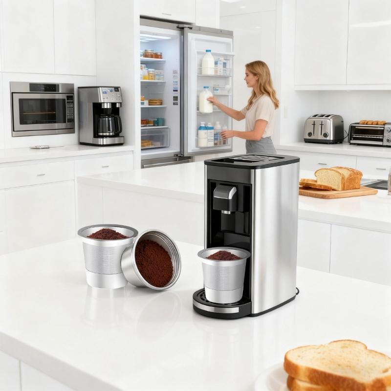 Reusable Cup Refillable Coffee Pods Capsuled Stainless Steel Coffee Capsuled Cup Coffee Filter Accessories Easy To Use