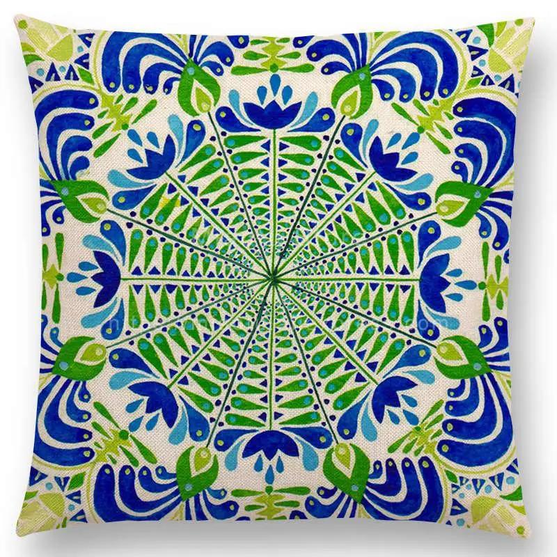 Neueste Boho Bunte Blumen Kissenbezug Rosa Regenbogen Lebhaft Floral Mandalas Musterdesign Begeisterung Drucke Kissenbezug