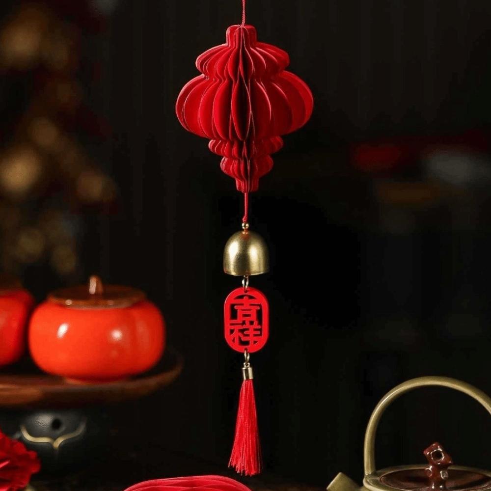 Paper New Year Decorations Red Honeycomb Paper Honeycomb Lantern 2026 Hanging Pendant Patio Decor