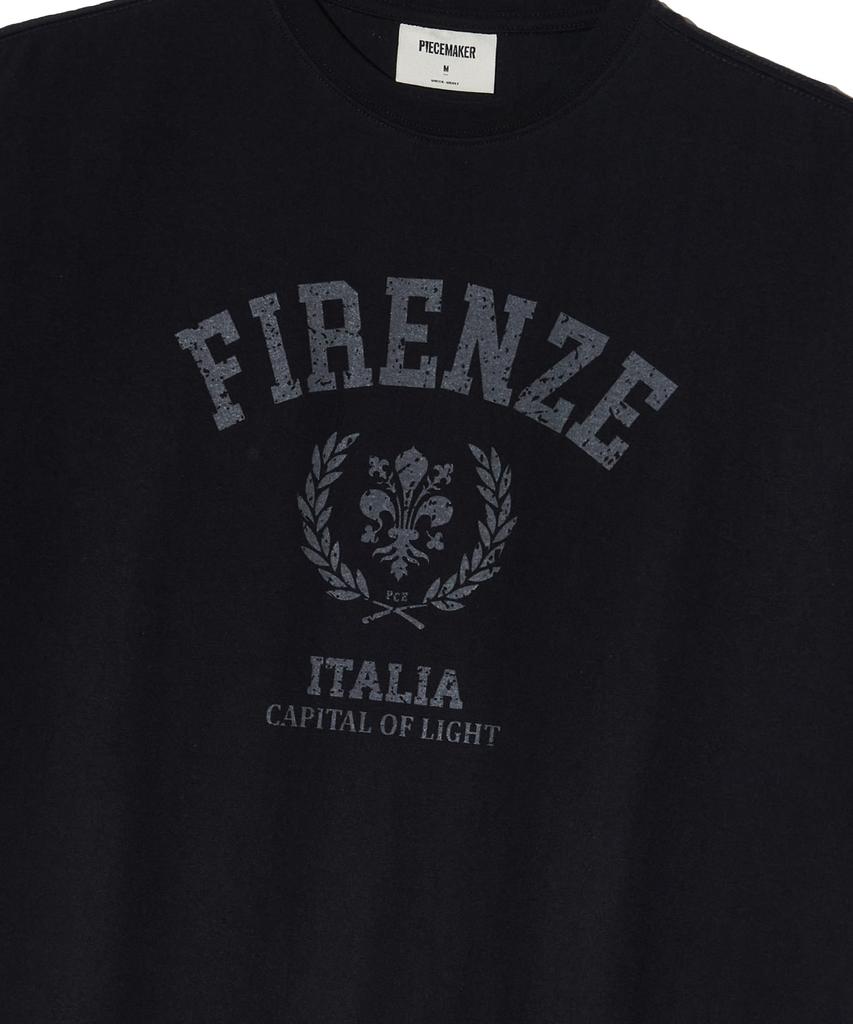 PEACE MAKER Vintage Florence Lily Short Sleeve T-Shirt (Black)