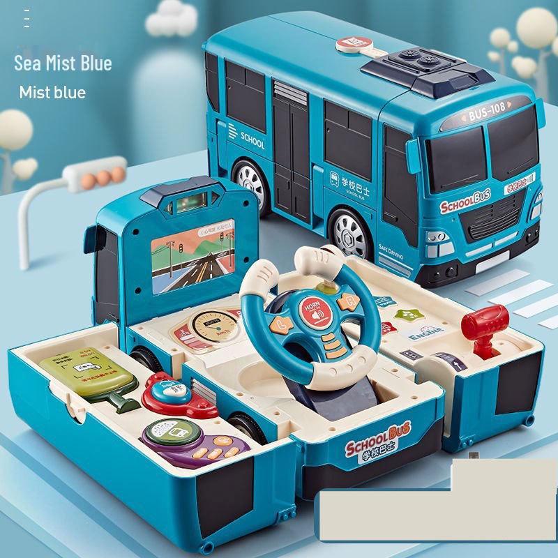 Baolexing 5811 Children's Educational Steering Wheel Toy - Transformable Bus Design for Boys